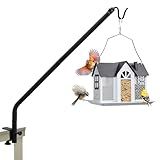 Kingsyard Heavy Duty Deck Hook, 27"-39" Adjustable Metal Deck Railing Hooks for Hanging Bird Feeders, Planters, Suet Baskets, Lanterns, Wind Chimes, Clamp Mounted