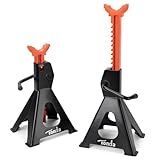 TONDA Jack Stands 3 Ton, Extra Tall Heavy Duty Car Jack Stand, 13.39-21.06 inch Adjustable Height for SUV, MPV and UTV/ATV, Black, 1 Pair