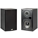 Polk Audio T15 100 Watt Home Theater Bookshelf Speakers, Black, 1 Pair