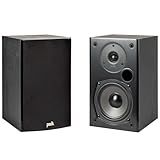 Polk Audio T15 Home Theater and Stereo Bookshelf Speakers – Deep Bass Response, Dolby and DTS Surround, Wall-Mountable, Pair, Black