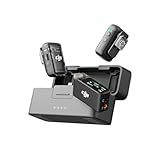 DJI Mic 2 (2 TX + 1 RX + Charging Case), Wireless Lavalier Microphone, Intelligent Noise Cancelling, 32-bit Float Internal Recording, 820 ft.(250m) Range, Microphone for iPhone, Android, Camera