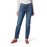 Levi Strauss Signature Gold Women's Curvy Totally Shaping Straight Jeans Mid-Rise Stretch Denim (Available in Plus Size), Jackson Square, 16 Short