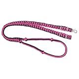 Tough 1 Knotted Cord Roping Reins, Pink/Black