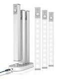 GOODEA 6 Pack Led Under Cabinet Lights Wireless with Charging Station, 7’’ Rechargeable Motion Sensor Light Indoor, Dimmable Closet Lights for Cabinets, Bookshelf, Stair, Hallway
