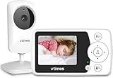 VTimes Baby Monitor with Camera and Audio, Video Baby Monitor No WiFi Night Vision 2.4" LCD Screen Portable Baby Camera Monitor Alarm Lullaby Temperature Sensor and 1000ft, Ideal for Baby/Elderly/Pet