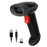 Rabitpos Barcode Scanner Wireless, Handheld Bar Code Scanner Versatile 2-in-1 (2.4Ghz Cordless & USB Wired) Book Scanner for Personal Library, Warehouse Inventory, Clothing Shops and More