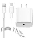 iPhone 14 13 12 Charger Fast Charging 20W PD USB C Wall Charger with 6FT Fast Charging Cable Compatible iPhone 14/13/12/11/Pro/Pro Max/Mini/Xs Max/XR/X, iPad