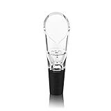 True Aerial Wine Aerator Pourer Spout for Standard Red Wine Bottles, Durable Clear Acrylic and Rubber, Drip Free Pour and Tight Seal, Gifts for Women, Kitchen & Home Bar Accessories, Set of 1