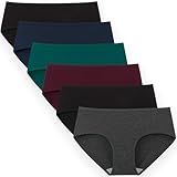 INNERSY Womens Underwear Cotton Hipster Panties Regular & Plus Size 6-Pack(Medium,Dark Vintage)