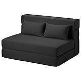 SUYOLS Folding Sofa Bed with Pillows- Convertible Chair Floor Couch & Sleeping Mattress, Foldable Memory Foam Sleeper for Living Room/Dorm/Guest Room/Home Office/Apartment/Loft, Twin, Dark Gray