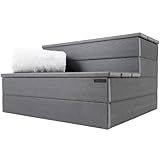 DENKOE Hot Tub Steps - Wood-Looking Plastic, 100% Waterproof, Gray Non-Slip, Heavy Duty Outdoor Spa Stairs - Multi-Use for Porch, Fits Any Size