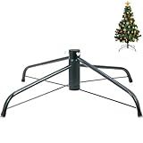 KUANVE Metal Christmas Tree Stand, 16 Inch Folding Xmas Tree Stand Base for 1-3 Ft Christmas Artificial Tree, Replacement Christmas Tree Holder Fit Under 0.87 Inch Pole Xmas Fake Tree