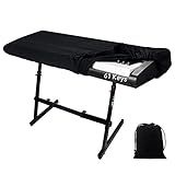 61 Keys Piano Keyboard Dust Cover, Music Stretchy Electronic DirtProof Keyboard Cover With Durable Elastic & Cord Lock Must Have Piano Accessories, Black