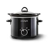 Crock-Pot 2-Quart Manual Slow Cooker, Feeds 2+ People, Great for Small Meals, Dips, & Sides; Removable Stoneware is Oven & Dishwasher-Safe, Black