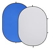 Kate 5x6.5ft(1.5x2m) Collapsible Backdrop Blue Grey Twist Flex Folding Pop up Backgrounds for Photoshoot, Headshots Photo, Video Calls