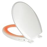 Clirass Round Heated Toilet Seat with Night Light, Three Temperature Settings Heated Seat,70 in Power Cord, Fit Round Toilet, Cold Water Bidet Function Toilet Seat With Slow Close