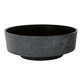 The HC Companies 8 Inch Round Plastic Succulent Capri Bowl 8"x8"x3" in Faux Concrete Color
