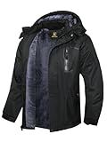 Keevoom Men's Winter Jackets Warm Ski Snow Coats Waterproof Hooded Raincoats Snowboarding Lined Windproof Windbreaker