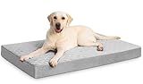 NUPIDA Orthopedic XL Dog Beds Large Sized Dog Waterproof Bed with Removable Washable Cover and Non-Slip Bottom, Quilting Pet Mattress for Crate, 41x27 Inch, Light Gray