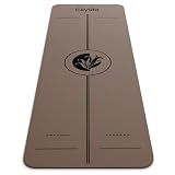 Yoga Mat - Non Slip Natural Rubber Yoga Mat, Alignment Lines, Ultimate Grip
