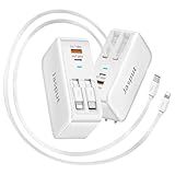 4 in 1 Retractable Wall Charger with Dual Cables,40W Retractable Phone Charger Wall Plug with Dual USB Ports,20W USB C Chargers Block Fast Charging for iPhone 17 16 15 14 13,LG, Galaxy S24 23,Pixel