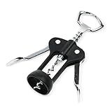 Chef Craft Select Metal Winged Corkscrew, 6.5 inch, Black and Chrome