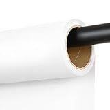 Semessilah Seamless Photography Background Paper Roll, Blue Photo Paper Backdrop for Photography, Video and Streaming (Artic White, 82" x16')