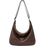 NIUEIMEE ZHOU Hobo Bags for Women Foldable Vegan Leather Shoulder Handbag Slouchy Tote Crossbody Purses