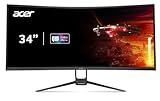 acer Nitro 34 Inch UWQHD 3440 x 1440 1000R Curved PC Gaming Monitor | AMD FreeSync Premium | Up to 180Hz Refresh | Up to 0.5ms | AdobeRGB 90%| Delta E<2 | 1 DP 1.2 & Two HDMI 2.0| EDA343CUR V3bmiippx