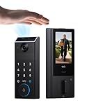 eufy Security Smart Lock FamiLock S3 Max with Palm Vein Recognition, Keyless Entry Front Door Lock, Wi-Fi Keypad Deadbolt+ 2K HDR Doorbell Camera, 16GB Built‑in Storage, BHMA 1, Rear Lock Video Screen