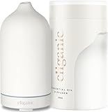 Cliganic Ceramic Diffuser (White), 100ml Ultrasonic for Essential Oils Aromatherapy, Home & Office