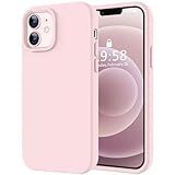 LOVE 3000 Designed for iPhone 12 Case/iPhone 12 Pro Case, Premium Silicone with [Soft Anti-Scratch Microfiber Lining] Shockproof Protective Phone Case for Men Women Girls 6.1", Chalk Pink