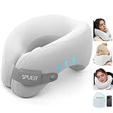 SPUER 2in1 Ergonomic Memory Foam Travel Neck Pillow, Travel Pillow for All Sleep Positions on Flights, Road Trips, and Long Distance Travel with Drawstring Bag (Adjustable Hook & Loop Tape)