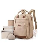 mommore Baby Diaper Bag with Waterproof Changing Pad, Camel