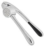 HiramWare Garlic Press, Premium Rust Proof Kitchen Garlic Mincer Crusher Squeezer with Ergonomic handle, Ginger Crusher with Good Grip, Easy to Clean, Dishwasher Safe