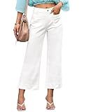 luvamia Wide Leg Jeans for Women Trendy High Waisted Flare Jeans Cropped Denim Pants Stretchy Baggy with Patch Pockets Womens Jeans Stretchy Womens Jeans Size 8 White Slacks for Women Size 10