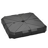 Outsunny Square Patio Umbrella Base, Cantilever Offset Umbrella Base Heavy Duty Outdoor Umbrella Stand Base, Filled Up to 143lbs with Sand or 130lbs with Water for Garden, Poolside, Black