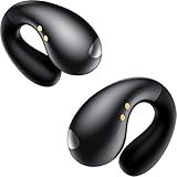 Boytond Ultra Open Ear Earbuds - Ergonomic Clip-On Earbuds, Bone Conduction Over-The-Ear Headphones with Waterproof Design and Secure Fit for Small Ears, Obsidian Black