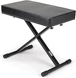 OnStage KT7800+ Deluxe X-Style Keyboard Bench (Portable, Folding, Seating for Keyboards, Synths, Organs, Digital Pianos, Height Adjustable, Padded, Cushioned, Metal Base, Nonslip Rubber Feet, Black)