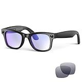 AI Smart Glasses with Camera and Bluetooth,8MP 2K HD Camera Glasses,AI Voice Control,AI Photo Recognition and Translation,Smart Anti-Blue Light Glasses,IP67 Waterproof for Driving,Outdoor,+2 Lenses.