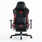 Ergonomic Gaming Chair with Lumbar Support - Racing Style PC Game Chair for Adults, High Back Computer Desk Chair with Footrest & Headrest, 360° Swivel, Adjustable Armrests, Max Load 400lbs (Black)