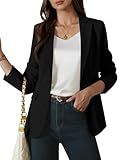 Kelyaa Womens One Button Blazer Casual Open Front Long Sleeve Suit Jackets Business Work Office Blazers with Pockets Black