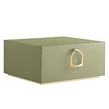 SONGMICS 2-Layer Jewelry Box, Jewelry Organizer with Handle, Removable Jewelry Tray, Jewelry Storage, Floating Effect, 8.1 x 9.4 x 4.3 Inches, Gift Idea, Sage Green UJBC165C02