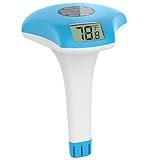 Digital Pool Thermometer – IPX-8 Waterproof Swimming Pool Thermometer Floating Easy Read, Environment-Friendly Solar-Powered Pool Temperature Gauge for Swimming Pools, Spa, Hot Tubs