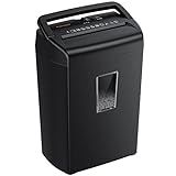Bonsaii 10-Sheet Cross Cut Paper Shredder, 5.5 Gal Home Office Heavy Duty Shredder for Credit Card, Staple, Clip with Transparent Window(C209-D)