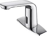 Luxice Chrome Touchless Bathroom Sink Faucet - Automatic Motion Sensor Battery Opertated for Commercial Lavatory Bathroom