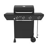 Nexgrill Propane 3-Burner Gas Grill, Side Burner with Durable Steel Lid