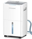 Dravonic 21 Pints Dehumidifier for Basement, 1500 Sq. Ft Dehumidifiers for Home with Drain Hose, Quiet Smart Humidity Control for Bedroom Bathroom with Auto Shut Off, 24H Timer