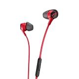 HyperX Cloud Earbuds II – 14mm Drivers, Four Eartips, Hard-Shell Carrying Case, Low-Profile 90° Plug, 3.5mm Plug, Built-in Microphone, Multi-Function Button, PC, Mobile, Nintendo Switch – Red