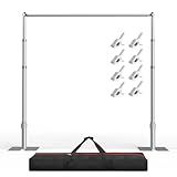 EMART 10x10ft Heavy Duty Backdrop Stand Kit, Adjustable Pipe and Drape Photo Booth Frame for Wedding, Party, Christmas, Birthday Decorations